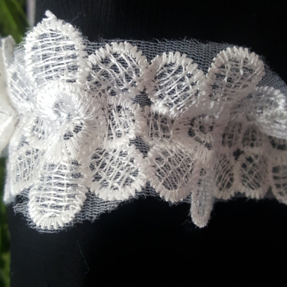 Fashionmia black ribbed lace embroidered tank M - Picture 5 of 8